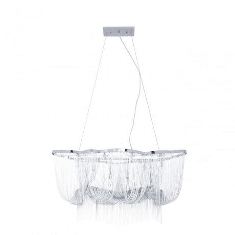 Lerici 6 Light Chrome Pendant 99X35Cm, Silver