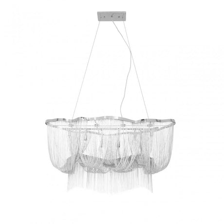 Lerici 6 Light Chrome Pendant 99X35Cm, Silver