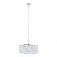 Lerci 6 Light Hexagonal Chrome Pendant Light, Silver