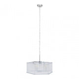 Lerci 6 Light Hexagonal Chrome Pendant Light, Silver
