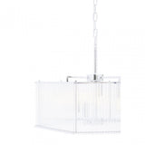 Lerci 6 Light Hexagonal Chrome Pendant Light, Silver