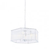 Lerci 6 Light Hexagonal Chrome Pendant Light, Silver