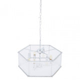 Lerci 6 Light Hexagonal Chrome Pendant Light, Silver