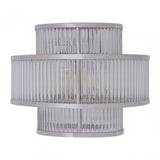 Salasco 3 Tier Nickel Finish Glass Wall Light, Silver