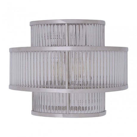 Salasco 3 Tier Nickel Finish Glass Wall Light, Silver