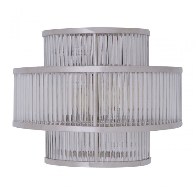 Salasco 3 Tier Nickel Finish Glass Wall Light, Silver