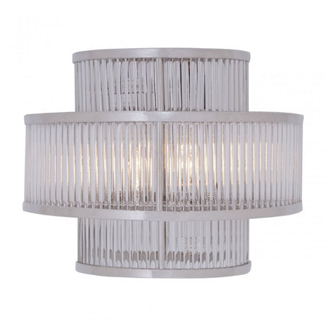 Salasco 3 Tier Nickel Finish Glass Wall Light, Silver