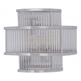 Salasco 3 Tier Nickel Finish Glass Wall Light, Silver