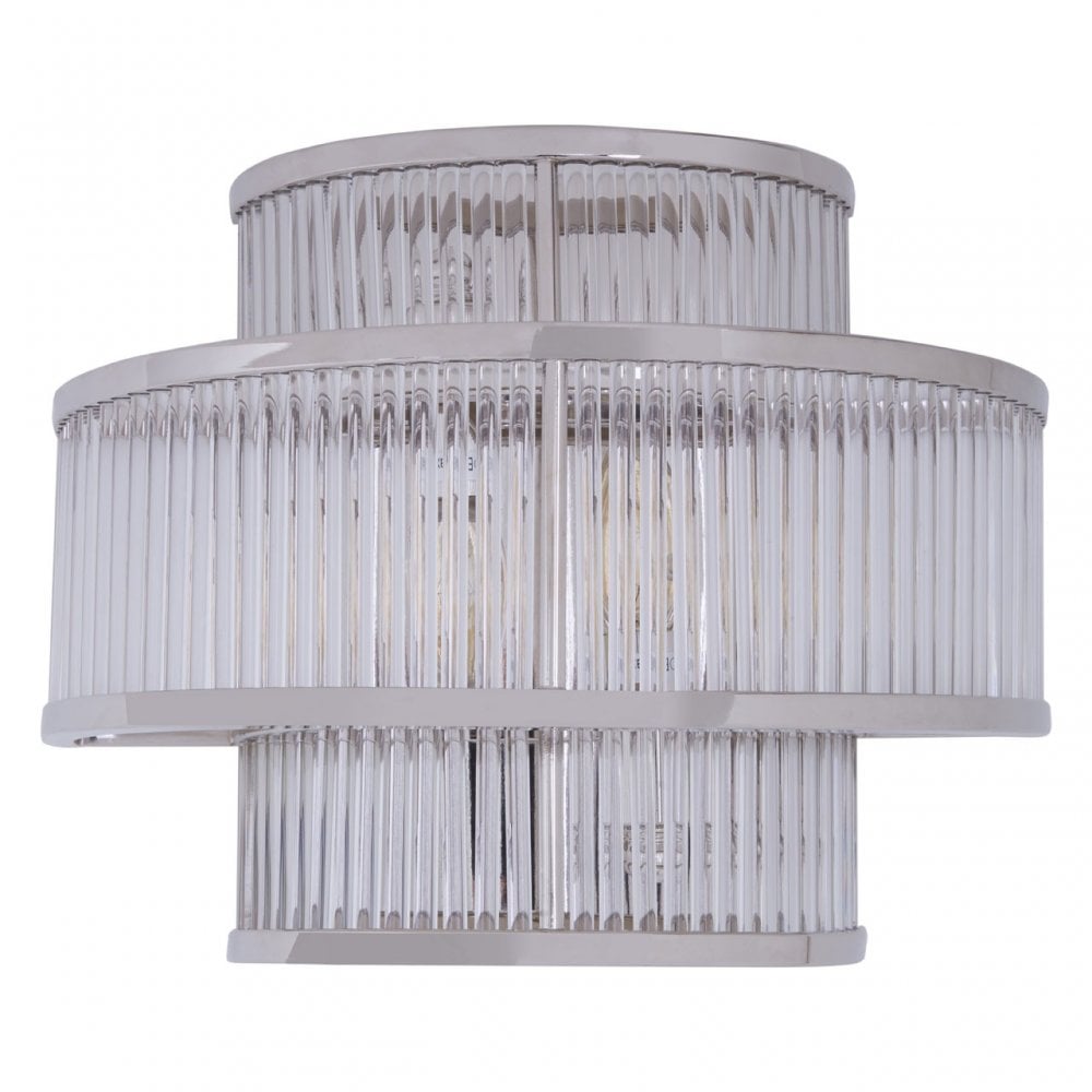 Salasco 3 Tier Nickel Finish Glass Wall Light, Silver
