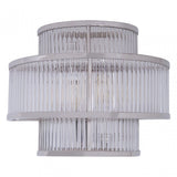 Salasco 3 Tier Nickel Finish Glass Wall Light, Silver