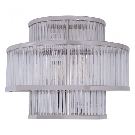 Salasco 3 Tier Nickel Finish Glass Wall Light, Silver