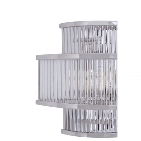 Salasco 3 Tier Nickel Finish Glass Wall Light, Silver