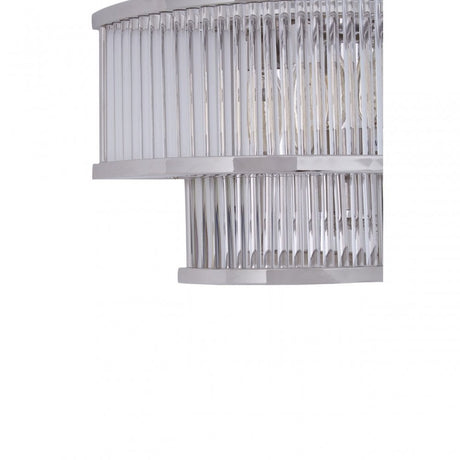 Salasco 3 Tier Nickel Finish Glass Wall Light, Silver