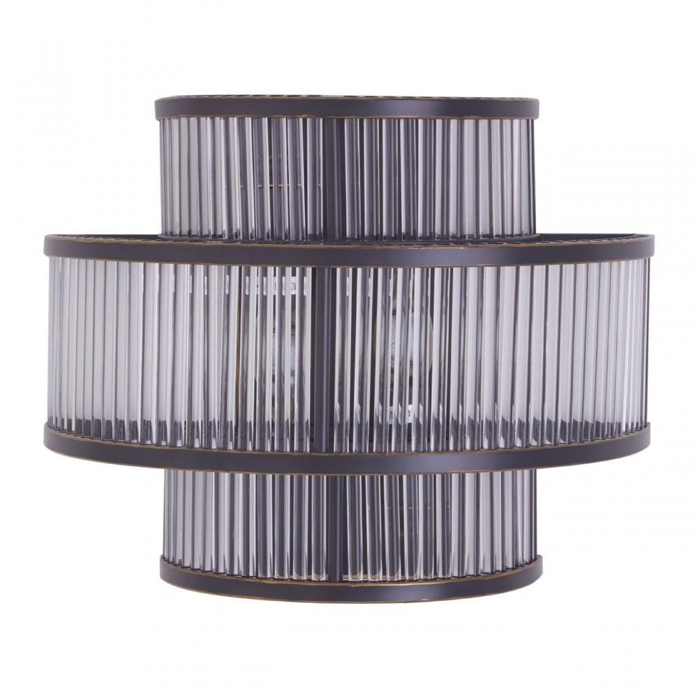 Salasco 3 Tier Black Finish Glass Wall Light, Black