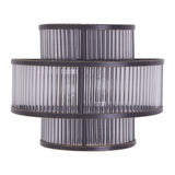 Salasco 3 Tier Black Finish Glass Wall Light, Black