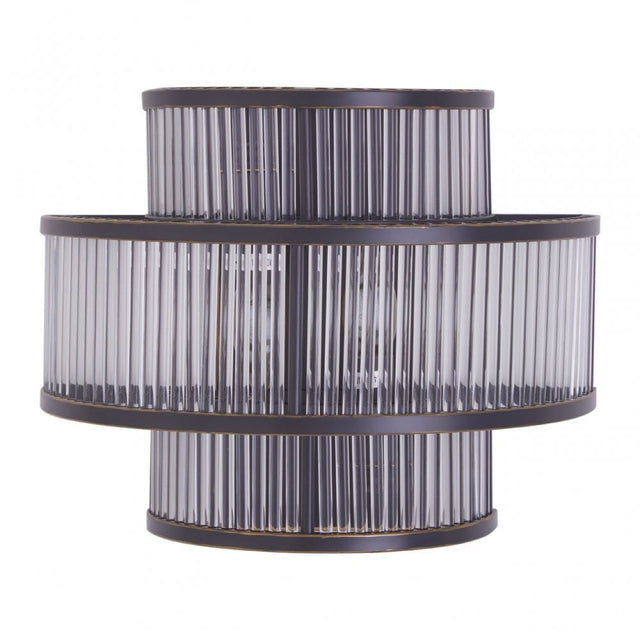Salasco 3 Tier Black Finish Glass Wall Light, Black