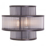 Salasco 3 Tier Black Finish Glass Wall Light, Black