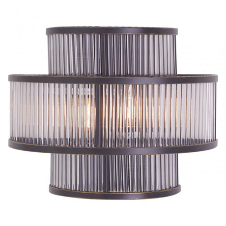 Salasco 3 Tier Black Finish Glass Wall Light, Black