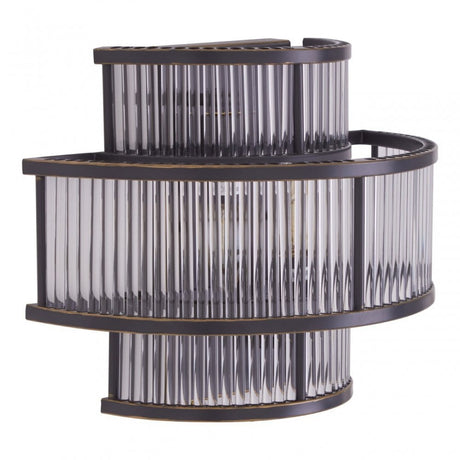 Salasco 3 Tier Black Finish Glass Wall Light, Black
