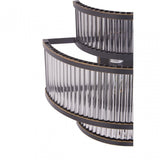 Salasco 3 Tier Black Finish Glass Wall Light, Black