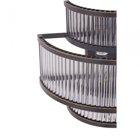 Salasco 3 Tier Black Finish Glass Wall Light, Black