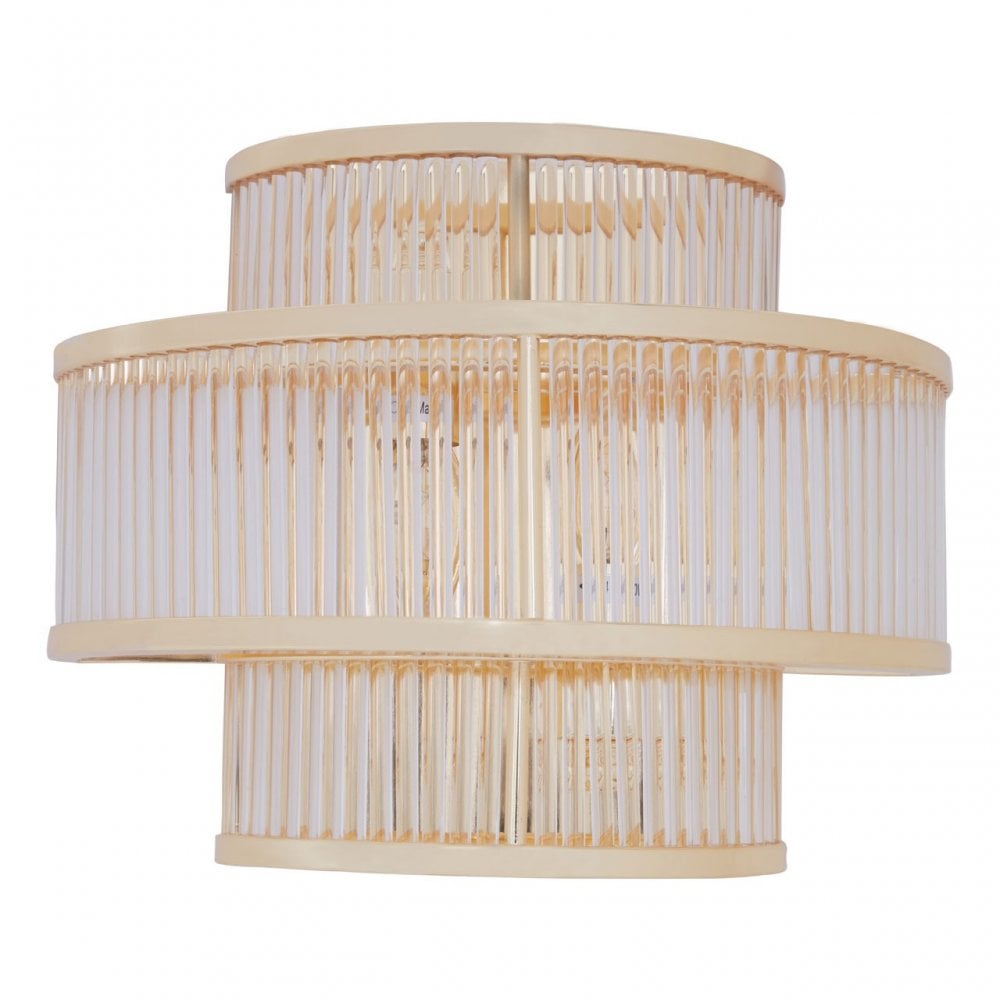 Salasco 3 Tier Gold Finish Glass Wall Light, Gold