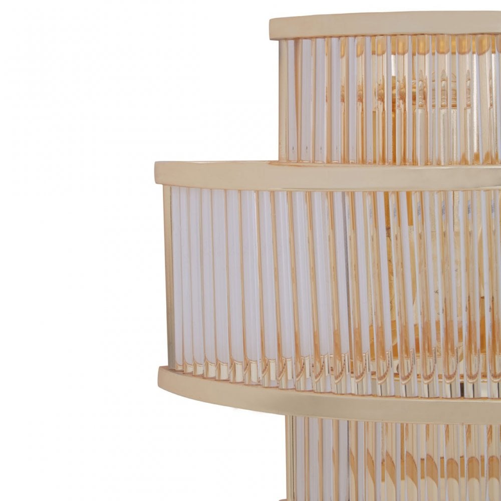 Salasco 3 Tier Gold Finish Glass Wall Light, Gold