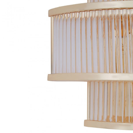Salasco 3 Tier Gold Finish Glass Wall Light, Gold