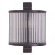 Salasco Glass Wall Light With Black Finish, Black