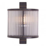 Salasco Glass Wall Light With Black Finish, Black