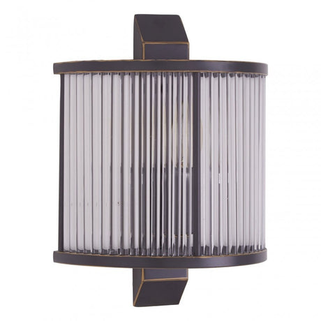 Salasco Glass Wall Light With Black Finish, Black