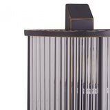 Salasco Glass Wall Light With Black Finish, Black