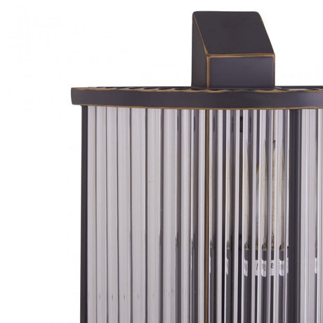 Salasco Glass Wall Light With Black Finish, Black