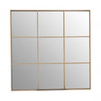 Grid Wall Mirror With Gold Finish Frame, Gold