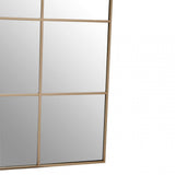 Grid Wall Mirror With Gold Finish Frame, Gold
