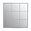 Grid Wall Mirror With Silver Finish Frame, Silver
