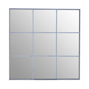 Grid Wall Mirror With Silver Finish Frame, Silver