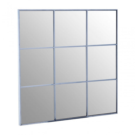 Grid Wall Mirror With Silver Finish Frame, Silver