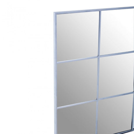 Grid Wall Mirror With Silver Finish Frame, Silver