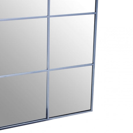 Grid Wall Mirror With Silver Finish Frame, Silver