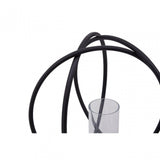 Aura Matte Black Large Candle Holder, Black
