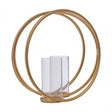 Aura Large Gold Double Candle Holder, Gold