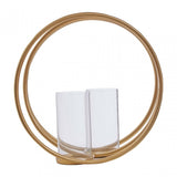 Aura Large Gold Double Candle Holder, Gold
