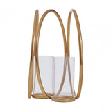 Aura Large Gold Double Candle Holder, Gold