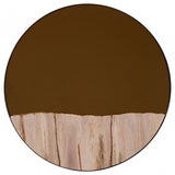 Relic Petrified Wood Tile Large Round Mirror, Gold