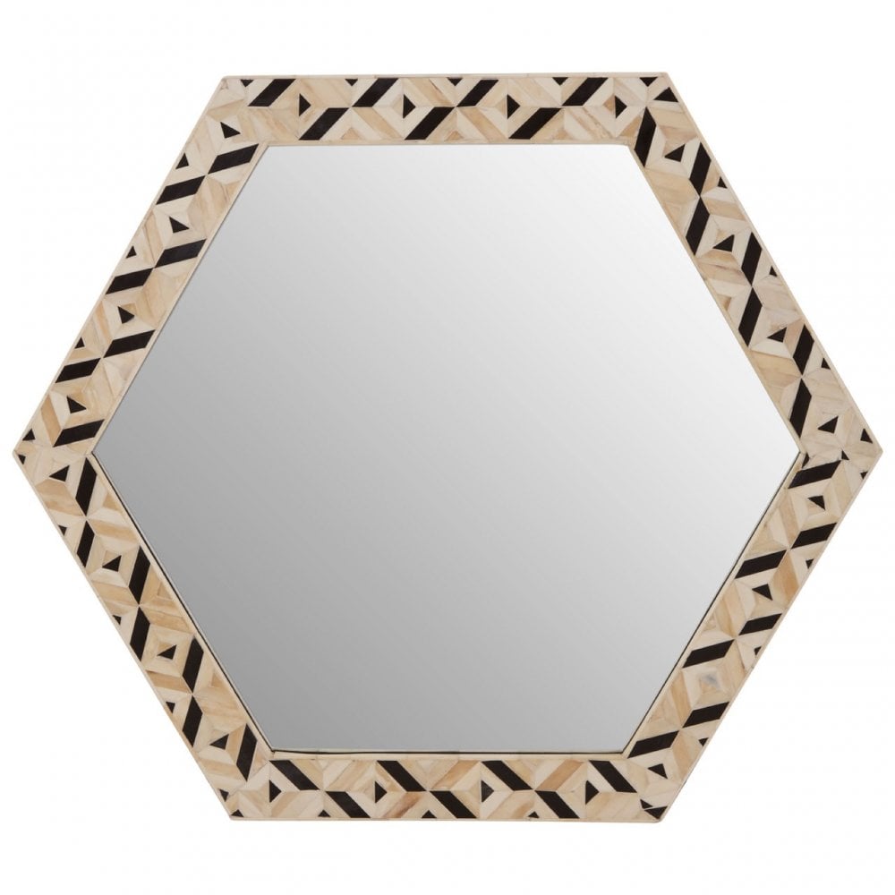 Harlo Hexagonal Wall Mirror , White