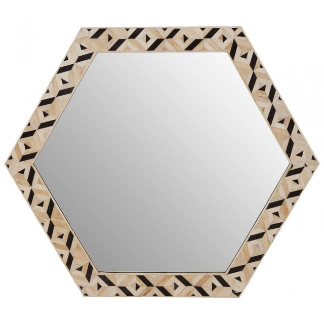 Harlo Hexagonal Wall Mirror , White