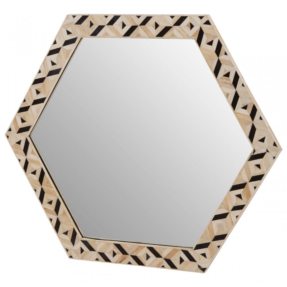 Harlo Hexagonal Wall Mirror , White