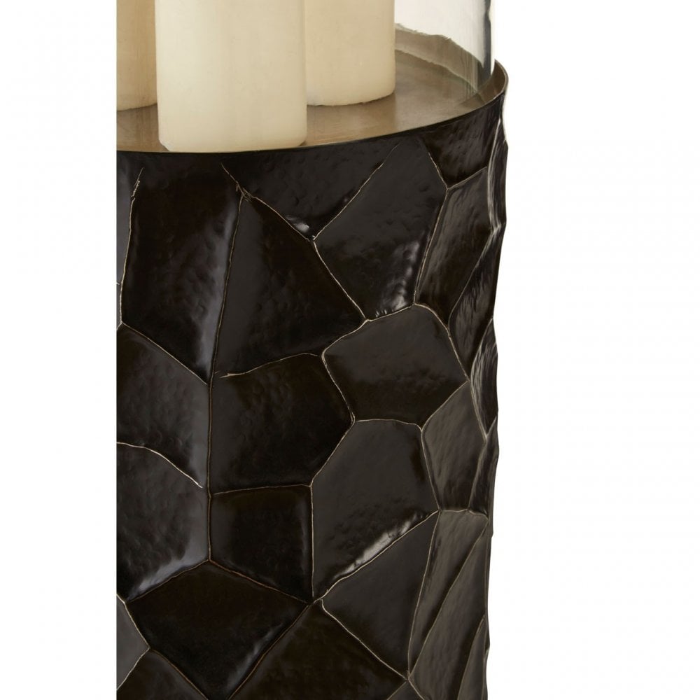 Akola Small Floorstanding Hurricane Holder, Black