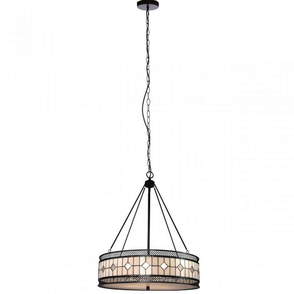 Waldorf Diamond Pendant Light, Bronze